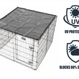 MidWest black mesh sunscreen top cover for 48x48 inch dog exercise pen blocking UV rays outdoors - view 3