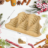 Brown food-grade silicone mold with 5 three-dimensional Christmas tree cavities for baking cakes muffins and ice cubes - view 3