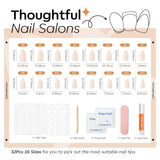 modelones Short Almond Press On Nails – 32pc Pink White Kit with Glue — view 6 of 8