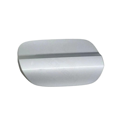Brushed silver self-adhesive fuel filler cap cover trim for VW Polo 2019-2023 shown on driver-side fuel door