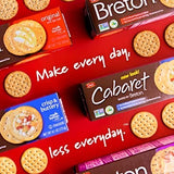 Three factory-sealed 7oz boxes of Breton Original Sea Salt Crackers stacked together, showing front label packaging - view 4