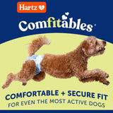 Hartz disposable dog diapers size medium 32 count package showing FlashDry absorbent core and velcro tab closure - view 2