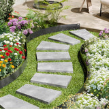 Five black powder-coated steel landscape edging panels arranged in a garden bed border, VEVOR 39x3 inch bendable design - view 2