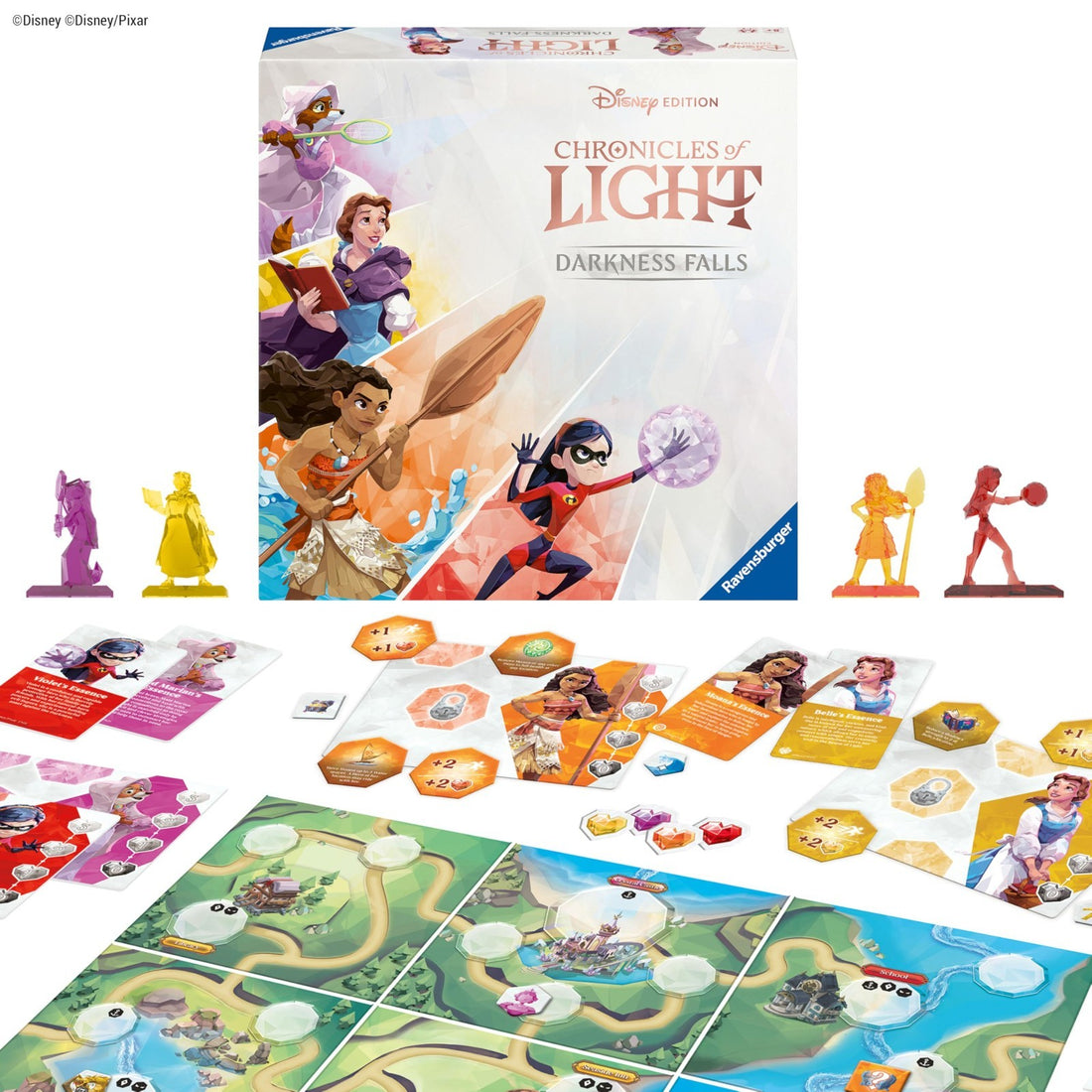 Ravensburger Chronicles of Light Darkness Falls Disney cooperative board game box, sealed, 10.5x10.5x2.5 inches