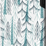Teal green abstract pine tree forest pattern iPhone 11 Pro dual-layer protective case on white background by SugarloafGraphics - view 2