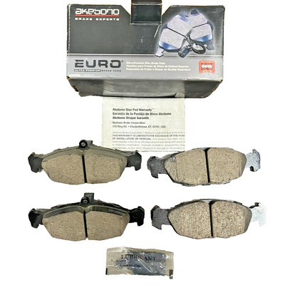 Akebono EUR688A Euro ceramic front brake pad set in original packaging for Jaguar XK8 XKR XJ8 XJR