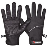 DMoose Fitness black and silver workout gloves with wrist wrap support and palm padding, size medium, for weightlifting