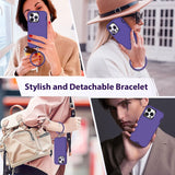 Wollony purple rugged iPhone 14 Pro Max case with tempered glass screen protector and HD camera lens protector included - view 7