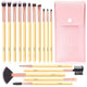 DUAIU 16-Piece Bamboo Handle Eyeshadow Brush Set with Travel Bag