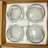 Set of 4 clear round glass bubble bowl vases 5.97 inches wide displayed as candle holders and flower vases for wedding decor - view 2