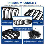 Pair of gloss black double-slat kidney grilles for 2009-2011 BMW E90 E91, ABS plastic aftermarket replacement set - view 5