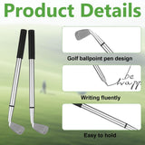 24 golf club shaped ballpoint pens, notepads, organza bags, and thank-you cards arranged as party favor sets - view 4