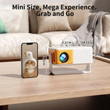 YOTON Y3 yellow mini projector with 360-degree rotating stand, compact 317g portable home theater projector - view 7