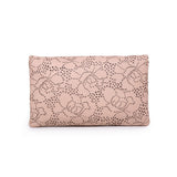 Urban Expressions natural vegan leather locket clutch bag with laser-cut floral front flap and gold detachable chain strap - view 7