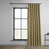 HPD Half Price Drapes 50x84 inch Nomad Tan faux linen room darkening curtain panel with rod pocket heading - view 8