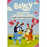 Bluey Valentine's Day Cards Set – 16 Cards, Fuzzy Stickers & 48 Heart Seals — view 1 of 2