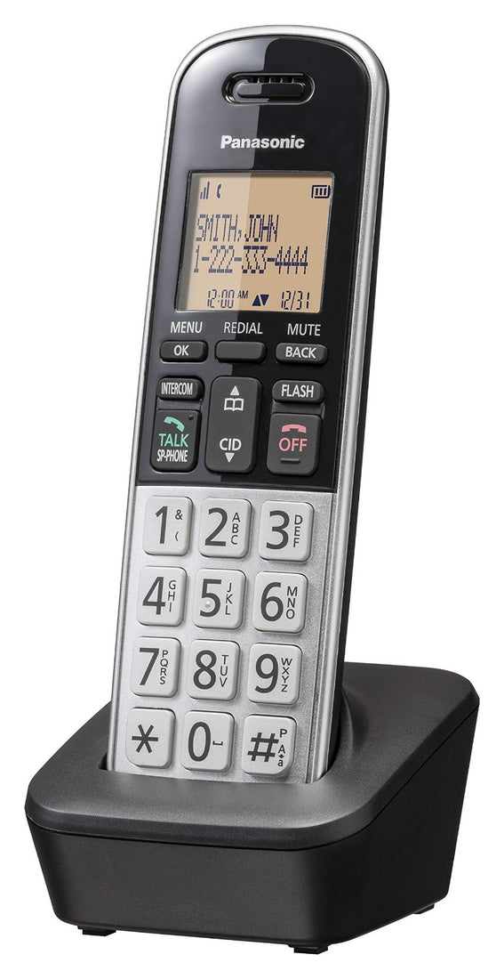 Panasonic KX-TGB810S black and silver compact cordless phone with base and handset, DECT 6.0 caller ID