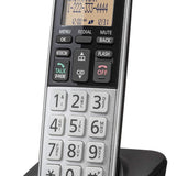 Panasonic KX-TGB810S black and silver compact cordless phone with base and handset, DECT 6.0 caller ID