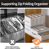 Two white polyamide wardrobe clothes organizer bins with zip dividers and hard support plates, 9x7x8 inches - view 4