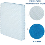 Four blue diamond-grid wicking humidifier filters for Honeywell HFT600 HEV615 HEV620, individually packaged - view 3