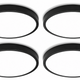 HOVENLA 4-Pack 7" LED Flush Mount Ceiling Light 18W 6500K Black Wet Rated