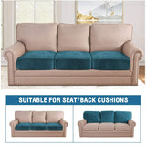 H.VERSAILTEX Velvet Stretch Sofa Cushion Covers – Deep Teal 3-Pack — view 3 of 8