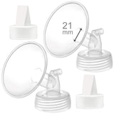 Maymom 21mm white plastic breast flanges and silicone duckbill valves replacement set for Spectra S1 S2 pump