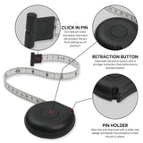 White retractable fabric body tape measure by MeasureWiz showing CM and inch markings on compact ergonomic casing - view 3