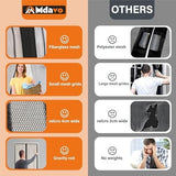 White polyester mesh magnetic screen door 36x78 inches with center magnetic seam closure mounted on a residential door frame - view 3