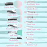 DUAIU 16-Piece Blue Wooden Makeup Brush Set with Travel Bag – Vegan & Cruelty-Free — view 3 of 7