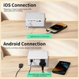 YOTON Y3 yellow mini projector with 360-degree rotating stand, compact 317g portable home theater projector - view 2