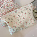 Wudygirl Beige Floral Corduroy Makeup Bag – 10.5x7.5in Travel Cosmetic Pouch — view 5 of 6