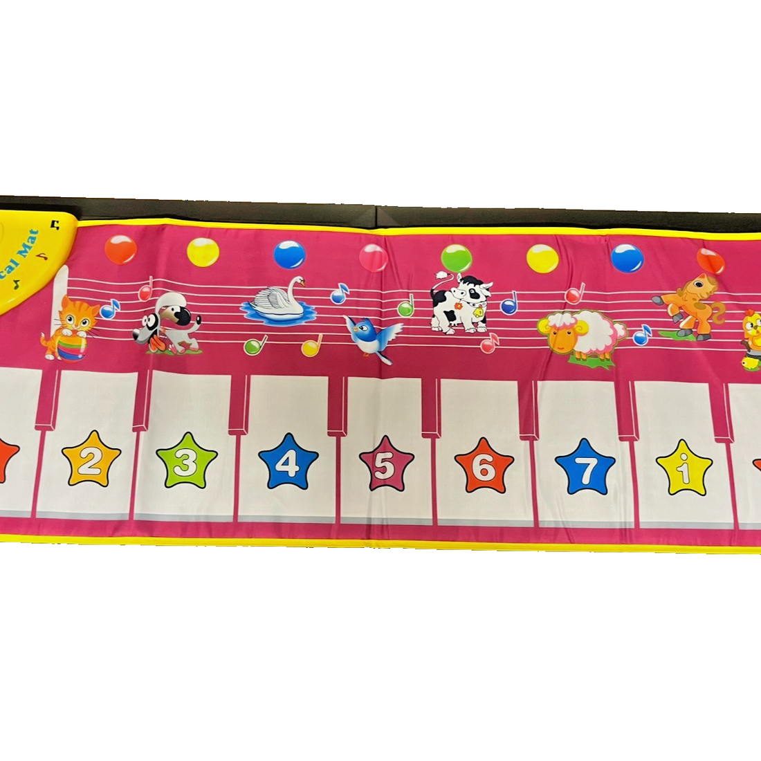 Coolplay colorful musical piano play mat with 10 numbered keys and animal graphics for toddlers on floor