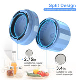 UNERVER M11 blue electric mason jar vacuum sealer kit with wide and regular mouth lids, labels, and pen included - view 3