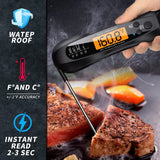 NIUTA black digital instant read meat thermometer with foldable stainless steel probe and backlit LCD display - view 5