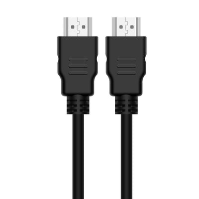 Black male-to-male HDMI cable coiled on white background compatible with TV laptop projector and PC