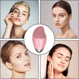 Pink Farsaw silicone facial cleansing brush with heated eye massager attachment, USB rechargeable, waterproof design - view 6