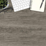 Roll of QIMAY grey wood grain peel-and-stick contact paper showing realistic matte wood texture, 15.7 by 78.7 inches - view 7