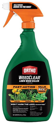 Ortho WeedClear 24oz ready-to-use lawn weed killer spray bottle, kills 200+ weeds including dandelion and crabgrass
