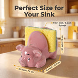 GABROC Pink Ceramic Pig Sponge Holder – Farmhouse Kitchen Decor – Open Box — view 6 of 8