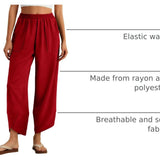 Feiersi High Rise Wide Leg Palazzo Pants – Light Red Harem Trousers — view 5 of 7