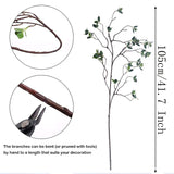 Three tall artificial eucalyptus branches 41.7 inches with realistic green PE plastic leaves arranged in a vase - view 4