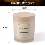 JELLYMONI white round glass jar rose scented soy wax candle 8oz with lid on neutral background - view 2