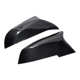 Pair of carbon fiber style ABS mirror cover caps for 2013-2015 BMW 7 Series F01 F02 clip-on replacement - view 8