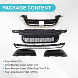 JZPARTFIT 2013-2015 Honda Accord Sedan Front Grille Set - Upper, Lower & Fog Covers — view 6 of 8