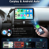Podofo 9-inch Android double-din car stereo with touchscreen showing wireless CarPlay interface for Honda CRV 2002-2006 - view 3