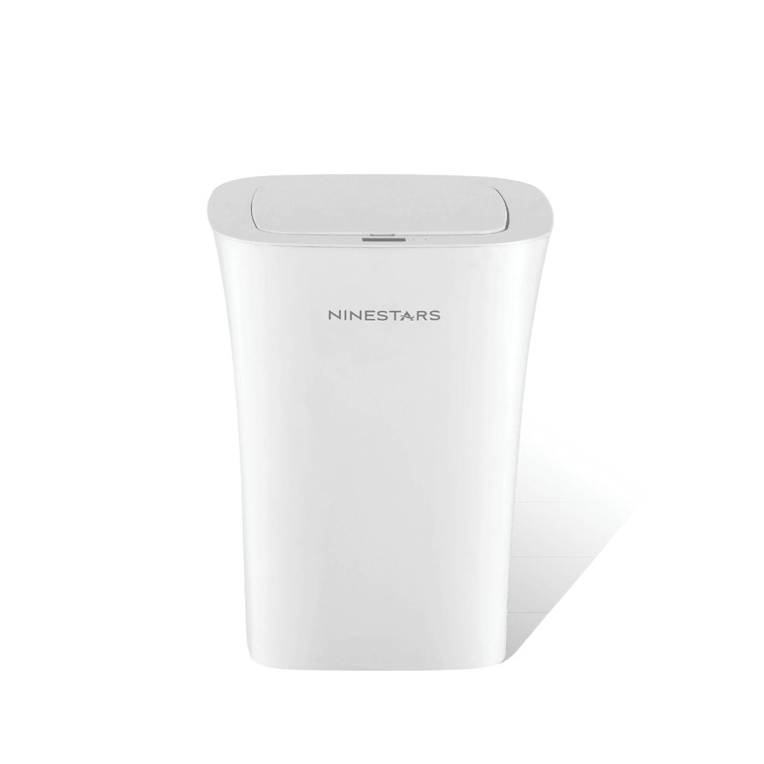 Ninestars white 2.6 gallon automatic touchless trash can with motion sensor soft close lid, square shape