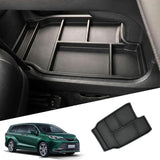 Black TPE center console lower tray organizer insert for 2021-2025 Toyota Sienna armrest storage compartment