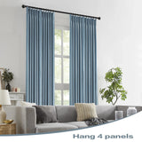 DUALIFE Pinch Pleat Blackout Curtain Panel 50x92 Dusty Blue – Open Box — view 4 of 7