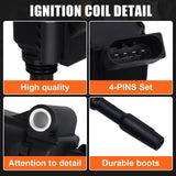 GYbenzi 4 ignition coils and 4 iridium spark plugs kit for VW Jetta Passat Tiguan Audi A3 A4 replacement set - view 5